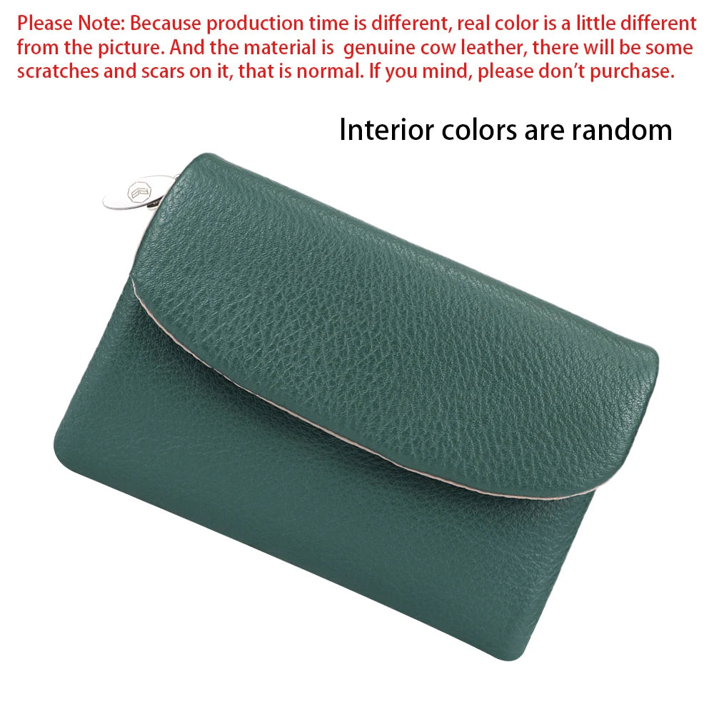 Royal Bagger Trendy Trifold Short Wallet for Women Genuine Cow Leather Credit Card Holder Casual Coin Purse 1502