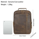 Royal Bager Vintage Backpacks for Men, Genuine Leather Outdoor Travel Shoulder Bag, Large Capacity Casual Daypack 1886